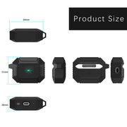 For AirPods Pro Wireless Earphones Shockproof Armor Silicone Protective Case(Blue)