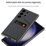 For Samsung Galaxy S23 Ultra 5G GKK Rotor Bracket Recessed Card Bag Full Coverage Phone Case(Black)
