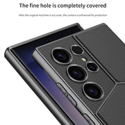 For Samsung Galaxy S23 Ultra 5G GKK Rotor Bracket Recessed Card Bag Full Coverage Phone Case(Grey)
