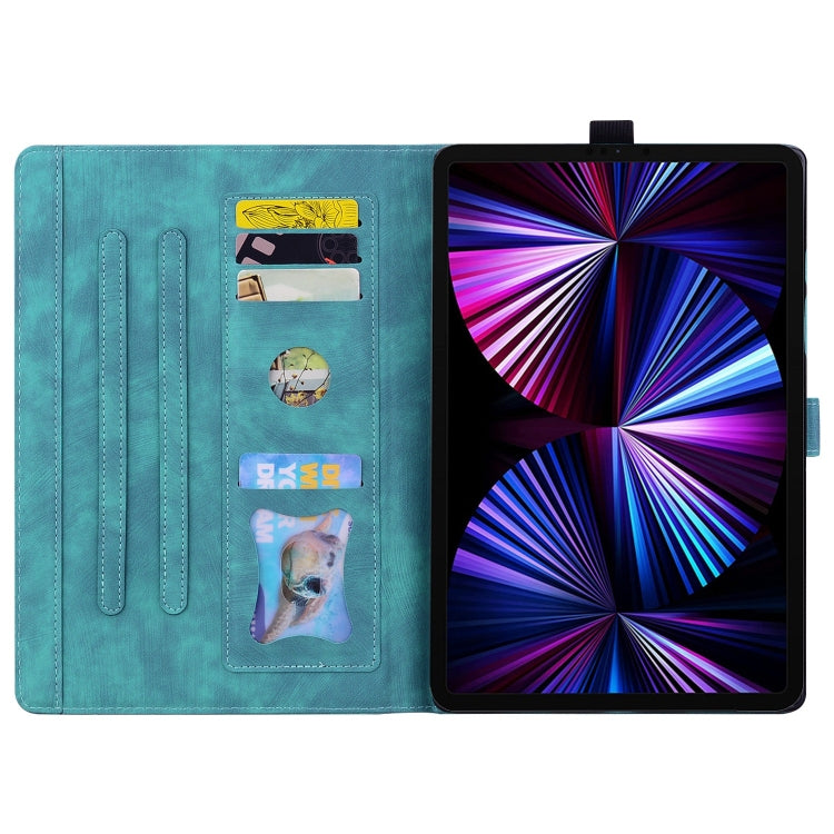 For Honor Pad X8a Cartoon Sakura Cat Embossed Leather Tablet Case(Green)