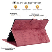 For Honor Pad X8a Cartoon Sakura Cat Embossed Leather Tablet Case(Red)