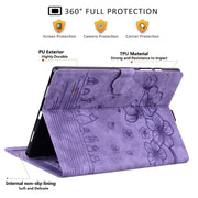 For Honor Pad X8a Cartoon Sakura Cat Embossed Leather Tablet Case(Purple)