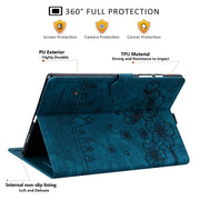 For Honor Pad X8a Cartoon Sakura Cat Embossed Leather Tablet Case(Blue)