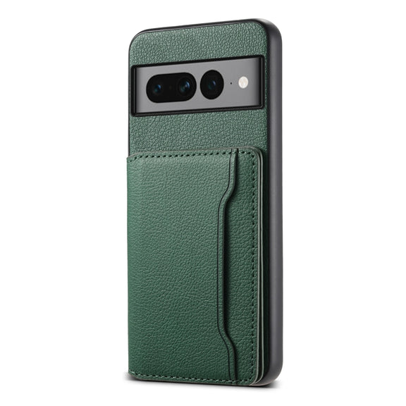 For Google Pixel 7 Pro 5G Calf Texture Card Bag Design Full Coverage Phone Case(Green)