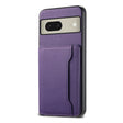 For Google Pixel 8 Calf Texture Card Bag Design Full Coverage Phone Case(Purple) - Google Cases by PMC TechLife | Online Shopping South Africa | PMC TechLife | Buy Now Pay Later Mobicred