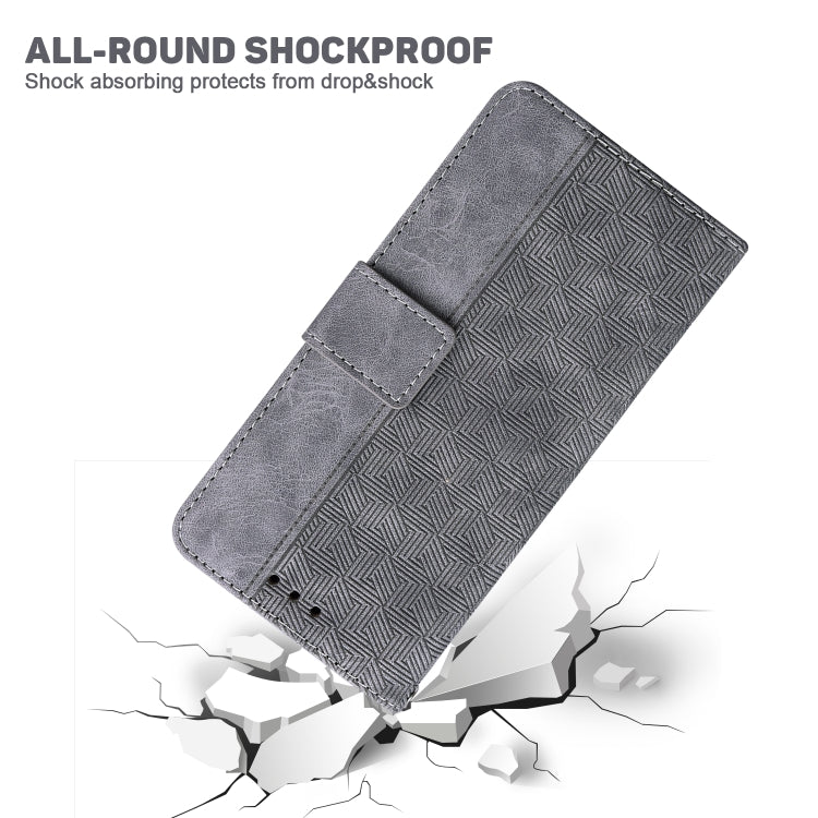 For Google Pixel 9 Geometric Embossed Leather Phone Case(Grey)