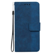 For Google Pixel 9 Geometric Embossed Leather Phone Case(Blue)