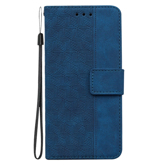 For Google Pixel 9 Geometric Embossed Leather Phone Case(Blue)
