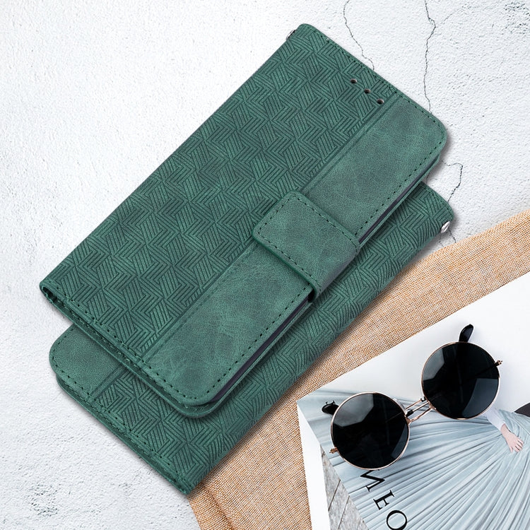 For Google Pixel 9 Geometric Embossed Leather Phone Case(Green)