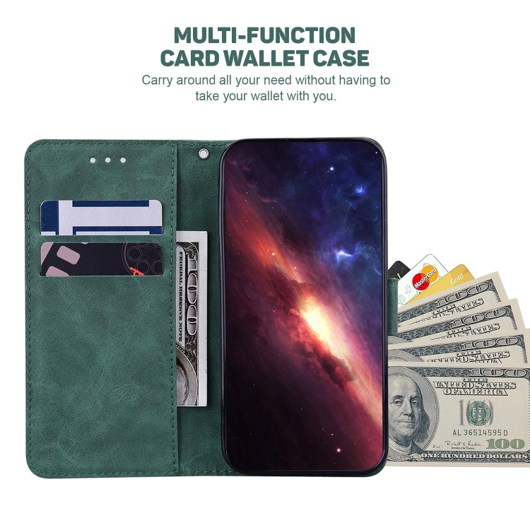 For Google Pixel 9 Geometric Embossed Leather Phone Case(Green)