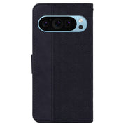 For Google Pixel 9 Geometric Embossed Leather Phone Case(Black)
