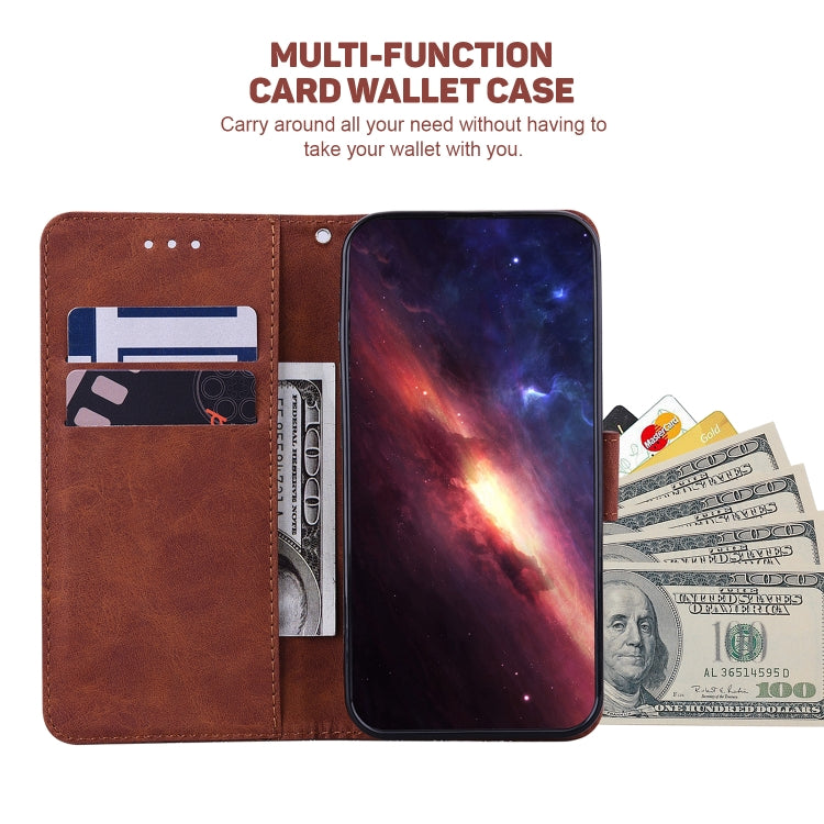 For Google Pixel 9 Pro 5G Geometric Embossed Leather Phone Case(Brown)