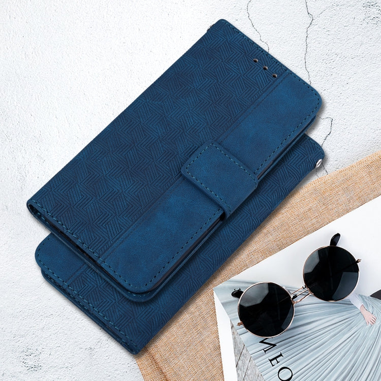 For Google Pixel 9 Pro 5G Geometric Embossed Leather Phone Case(Blue)
