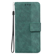 For Google Pixel 9 Pro 5G Geometric Embossed Leather Phone Case(Green)