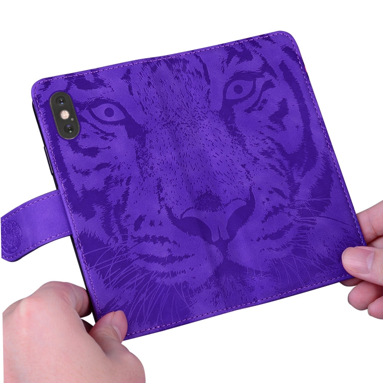 For Google Pixel 9 Tiger Embossing Pattern Flip Leather Phone Case(Purple)