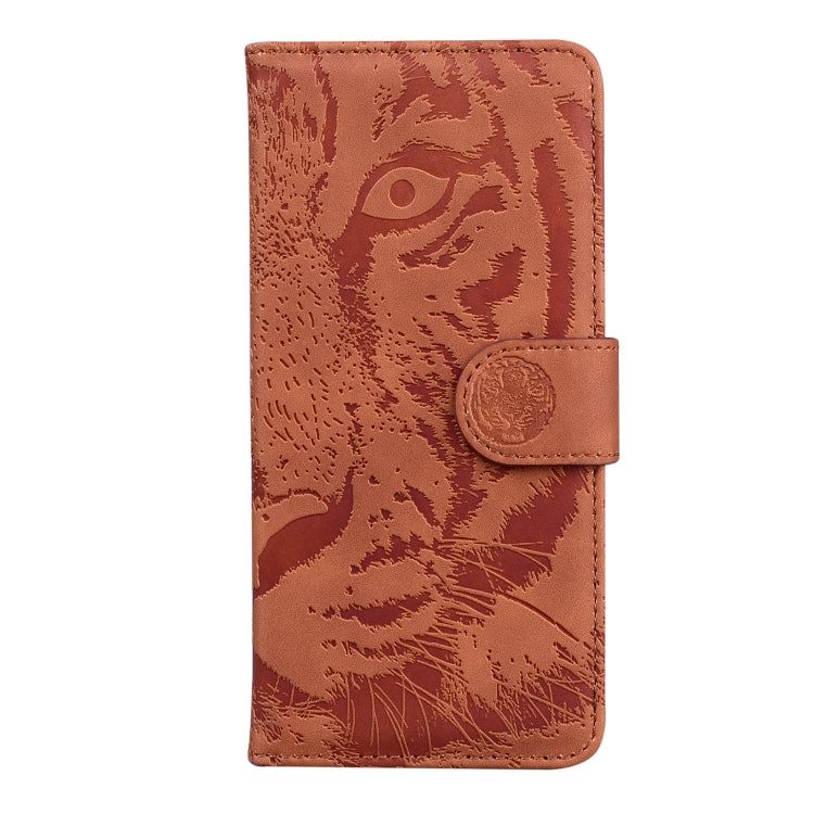 For Google Pixel 9 Tiger Embossing Pattern Flip Leather Phone Case(Brown)