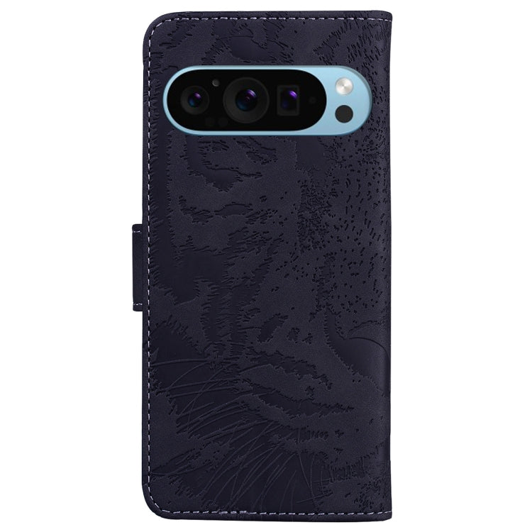 For Google Pixel 9 Pro 5G Tiger Embossing Pattern Flip Leather Phone Case(Black)