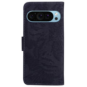 For Google Pixel 9 Pro 5G Tiger Embossing Pattern Flip Leather Phone Case(Black)