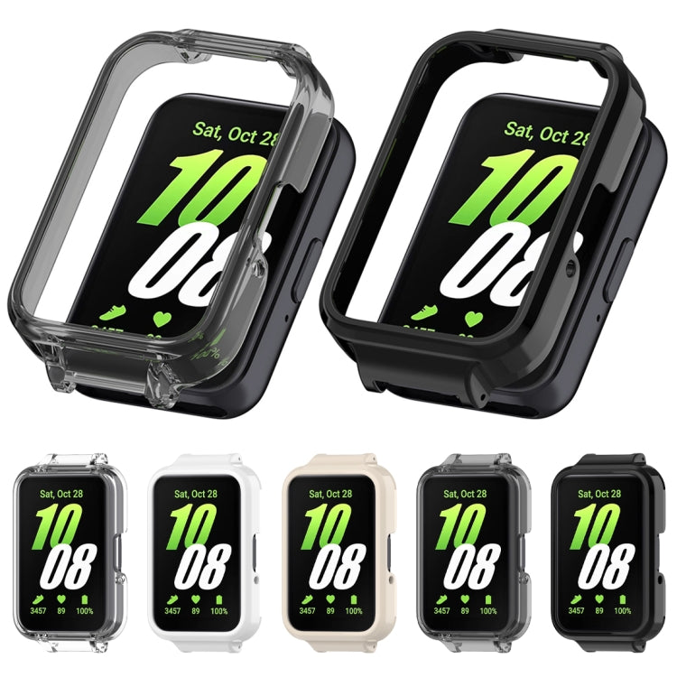 For Samsung Galaxy Fit 3 12mm Half Coverage Hollowed PC Watch Protective Case(Transparent White)