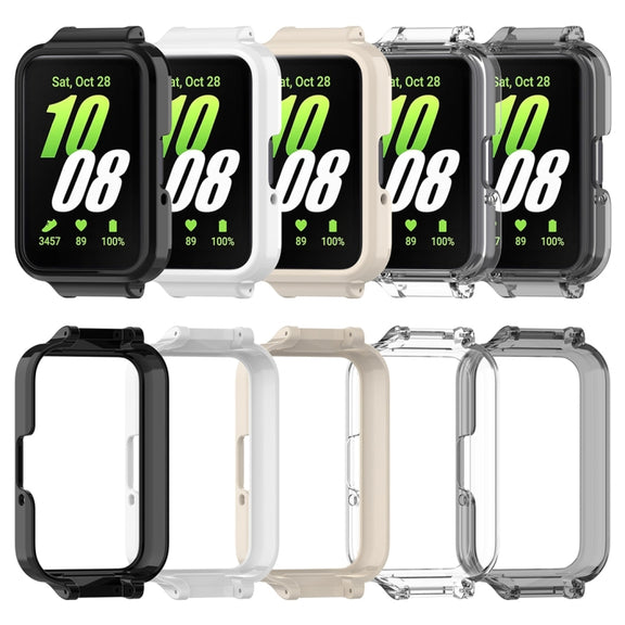 For Samsung Galaxy Fit 3 12mm Half Coverage Hollowed PC Watch Protective Case(Transparent White)