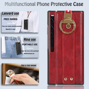 For Huawei Mate X / XS Wristband Leather Back Phone Case(Red)