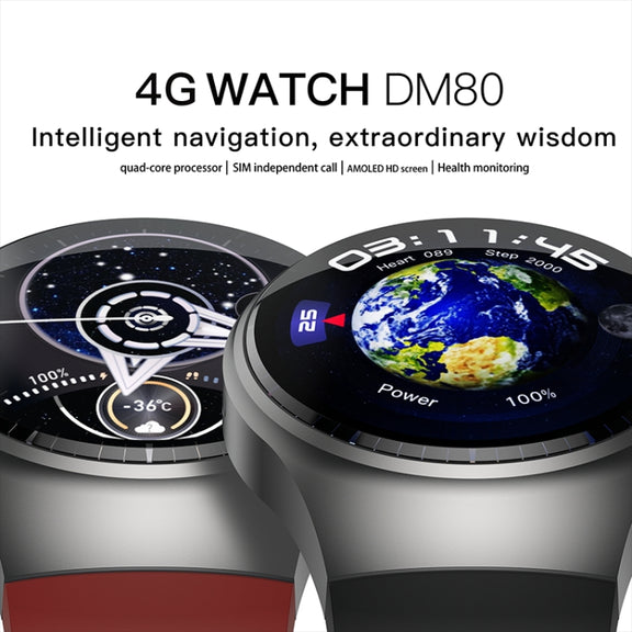 LEMFO DM80 1.43 inch AMOLED Round Screen Smart Watch Android 8.1, Specification:2GB+16GB(Red)