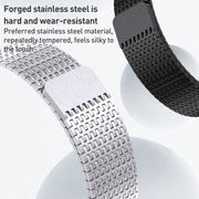 For Apple Watch 42mm Milanese Loop Magnetic Clasp Stainless Steel Watch Band(Titanium Gold)