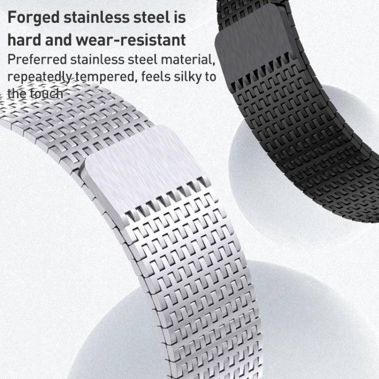 For Apple Watch 42mm Milanese Loop Magnetic Clasp Stainless Steel Watch Band(Gold)