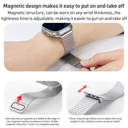 For Apple Watch Series 9 41mm Milanese Loop Magnetic Clasp Stainless Steel Watch Band(Silver)