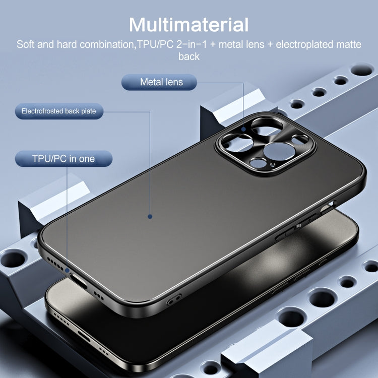 For iPhone 13 Pro R-JUST RJ-61 Electroplating Frosted TPU + PC Phone Case(Blue)