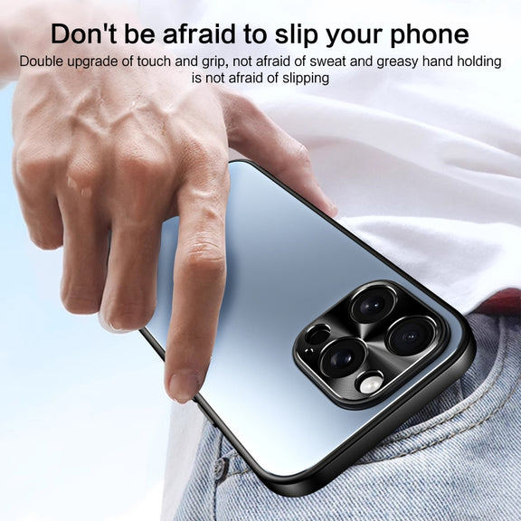 For iPhone 14 Pro R-JUST RJ-61 Electroplating Frosted TPU + PC Phone Case(Grey)