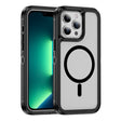 For iPhone 13 Pro Max Guard Magsafe Magnetic Ring Matte Phone Case(Black+Transparent) - iPhone 13 Pro Max Cases by PMC TechLife | Online Shopping South Africa | PMC TechLife