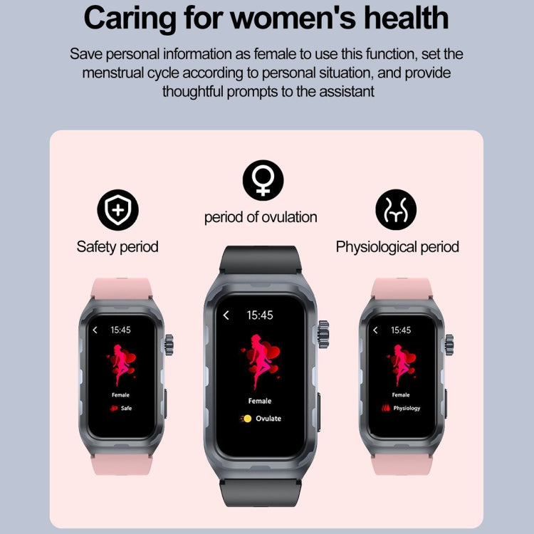 TK79 1.47 inch IP68 Water-resistant Smart Watch, Support ECG / Blood Glucose / Blood Oxygen Monitoring / Uric Acid(Pink)