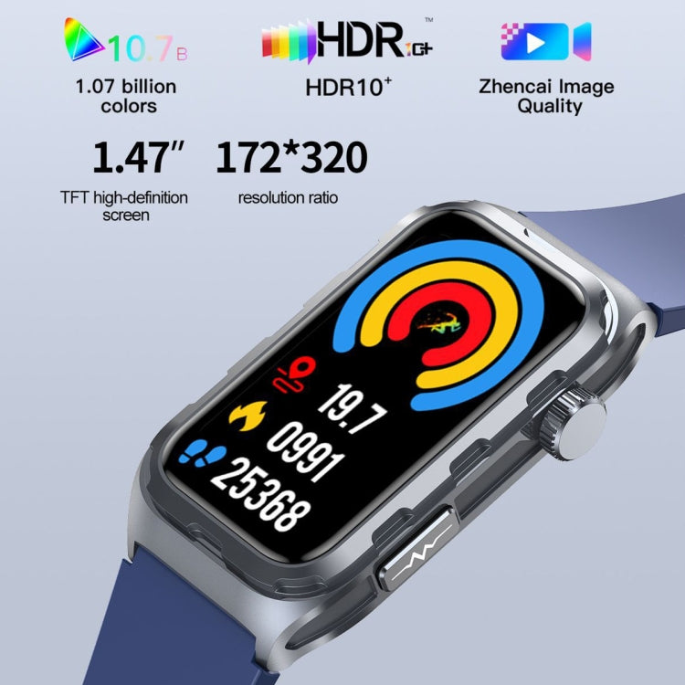 TK79 1.47 inch IP68 Water-resistant Smart Watch, Support ECG / Blood Glucose / Blood Oxygen Monitoring / Uric Acid(Beige)