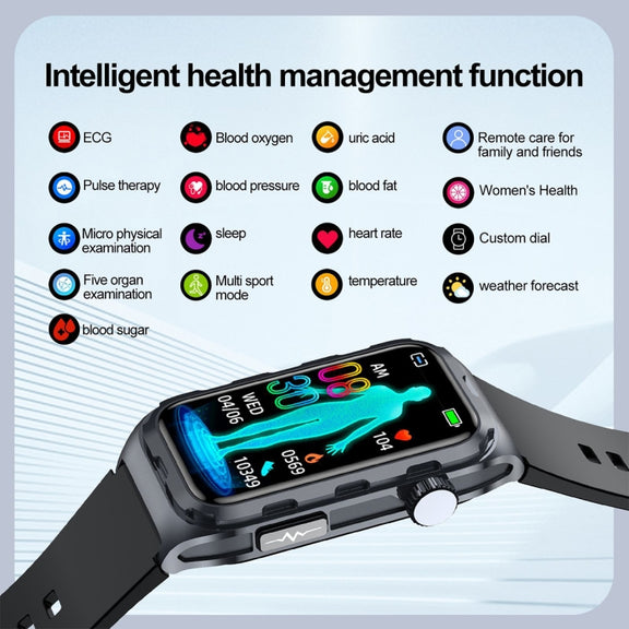 TK79 1.47 inch IP68 Water-resistant Smart Watch, Support ECG / Blood Glucose / Blood Oxygen Monitoring / Uric Acid(Pink)