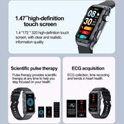 TK79 1.47 inch IP68 Water-resistant Smart Watch, Support ECG / Blood Glucose / Blood Oxygen Monitoring / Uric Acid(Pink)