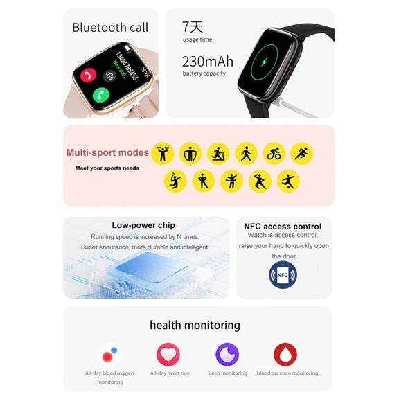 HD12 1.75 inch IP68 Water-resistant Smart Watch, Support Blood Oxygen Monitoring(Purple)