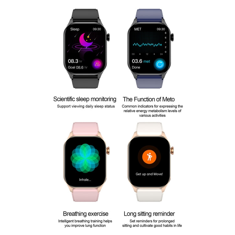 T98 2.04 inch IP68 Water-resistant Bluetooth Call Smart Watch, Support Blood Oxygen Monitoring(Beige)