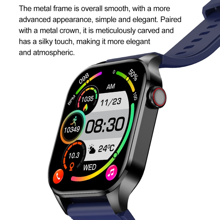 T98 2.04 inch IP68 Water-resistant Bluetooth Call Smart Watch, Support Blood Oxygen Monitoring(Black)