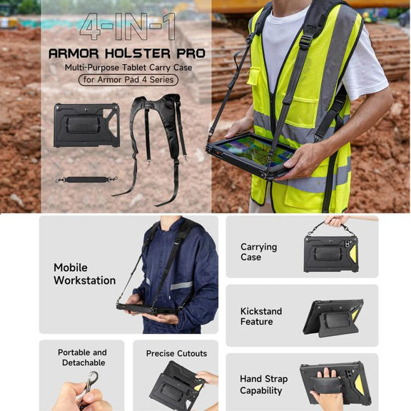 For Ulefone Armor Pad 4 Series Ulefone 4 in 1 Multi-purpose Tablet Carry Case(Black)