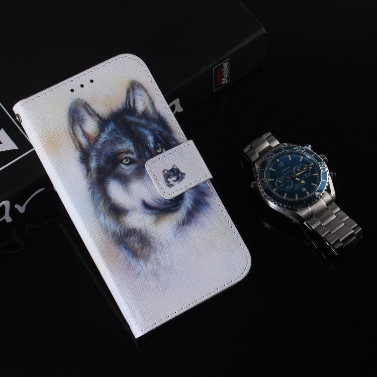 For Google Pixel 9 Pro Coloured Drawing Flip Leather Phone Case(White Wolf)