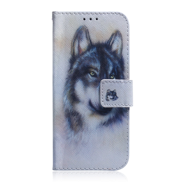 For Google Pixel 9 Pro Coloured Drawing Flip Leather Phone Case(White Wolf)