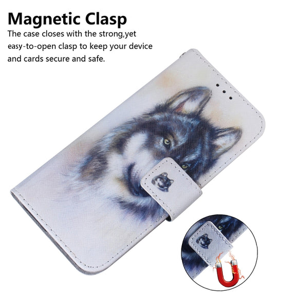 For Google Pixel 9 Pro Coloured Drawing Flip Leather Phone Case(White Wolf)