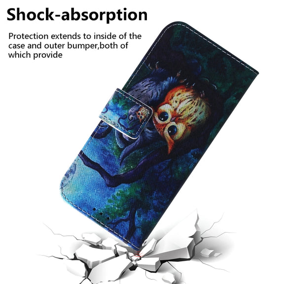 For Google Pixel 9 Pro Coloured Drawing Flip Leather Phone Case(Oil Painting Owl)