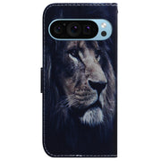 For Google Pixel 9 Pro Coloured Drawing Flip Leather Phone Case(Lion)