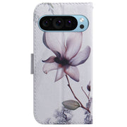 For Google Pixel 9 Pro Coloured Drawing Flip Leather Phone Case(Magnolia)
