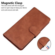 For Google Pixel 9 Pro Skin Feel Pure Color Flip Leather Phone Case(Brown)