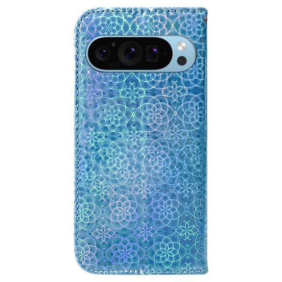 For Google Pixel 9 Pro Colorful Magnetic Buckle Leather Phone Case(Blue)