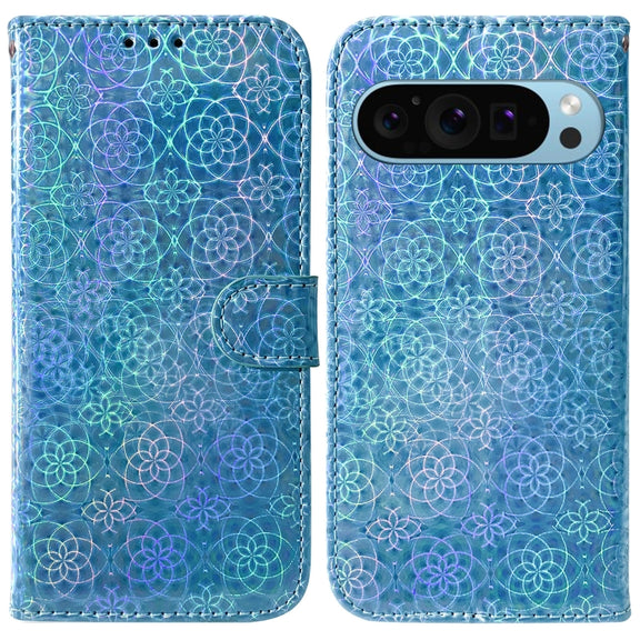 For Google Pixel 9 Pro Colorful Magnetic Buckle Leather Phone Case(Blue)