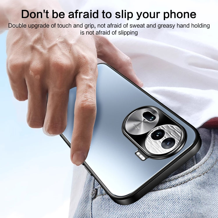 For OPPO Reno11 Global R-JUST RJ-61 Electroplating Frosted TPU + PC Phone Case(Blue)